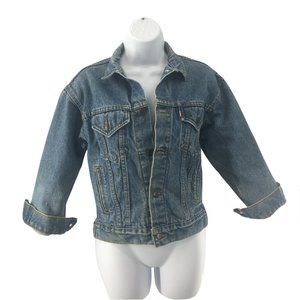 Vintage 1980s Levi's Blue Denim Trucker Jacket 57508-0218 USA Made Women's S-M